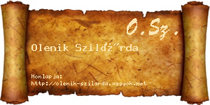 Olenik Szilárda névjegykártya